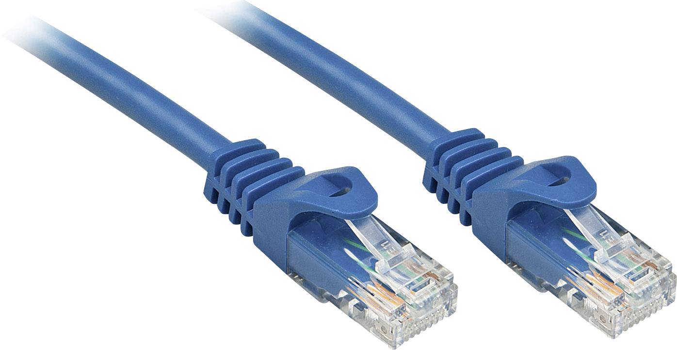 LINDY 48171 RJ45 Patchkabel CAT 6 U/UTP 0.50 m Blau mit Rastnasenschutz 1 St.