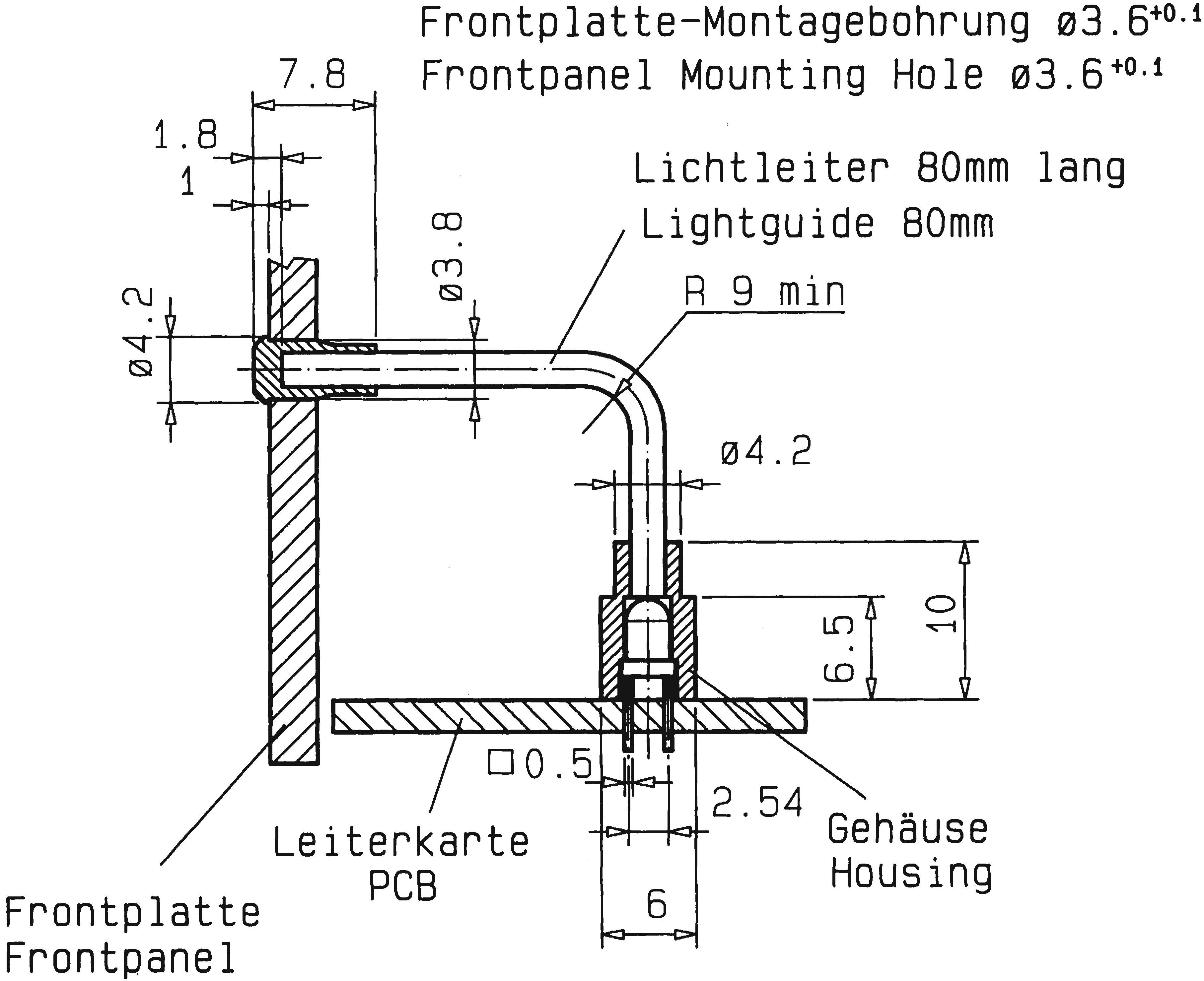 Mentor 1316.2001 Hohllichtleiter Flexibel Panelmontage, Presspassung