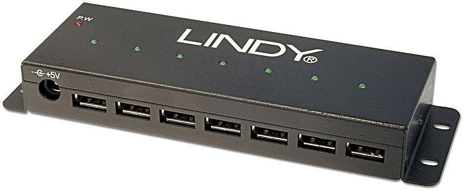 LINDY LINDY USB 2.0 Metall Hub 7 Port 7 Port USB 2.0-Hub Schwarz