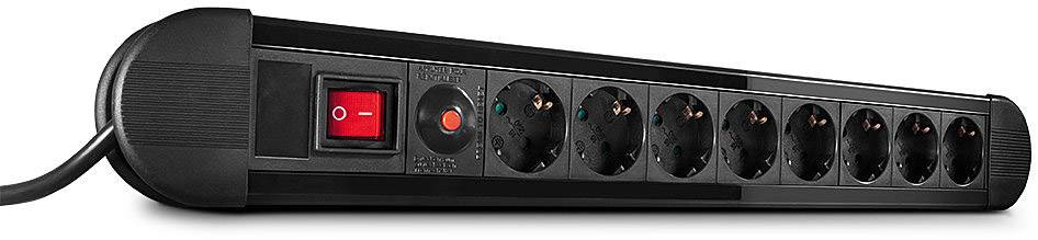 LINDY 73104 Steckdosenleiste mit Schalter 8fach Schwarz Schutzkontakt 1 St.