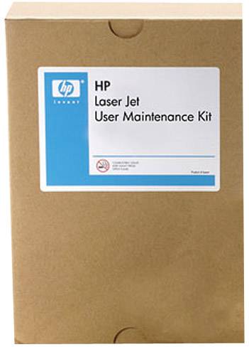 'HP Laser Jet User Maintenance Kit' auf einem Kartonetikett, das eine Wartungsausrüstung für HP-Drucker anzeigt.