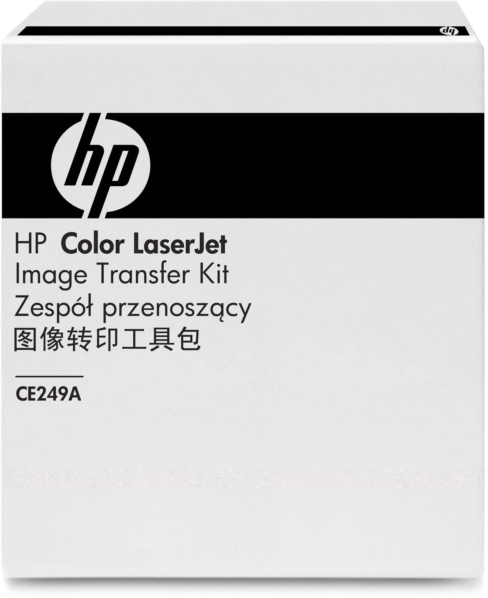 Kartonschachtel mit der Aufschrift 'HP Color LaserJet Image Transfer Kit'. Enthält weitere Beschriftungen in mehreren Sprachen.