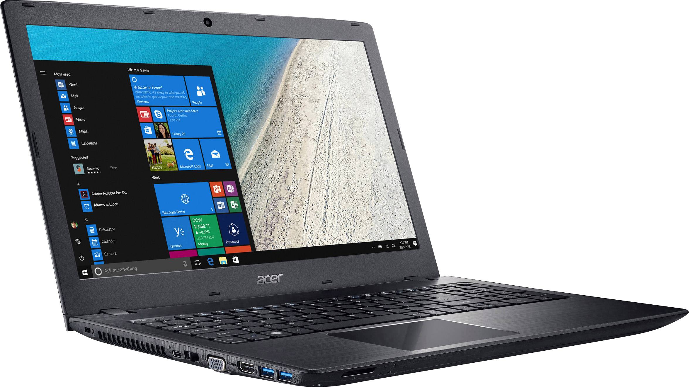 Acer TravelMate P259-G2-M-351E 39.6cm (15.6 Zoll) Notebook Intel Core i3 i3-7020U 8GB 256GB SSD Intel HD Graphics 620 Windows® 10