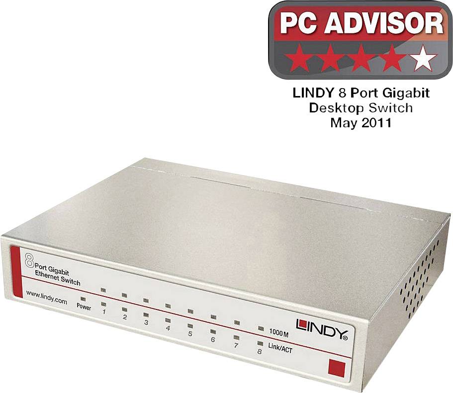 LINDY LINDY 8 Port GIGABIT Switch Industrial Ethernet Switch 25045