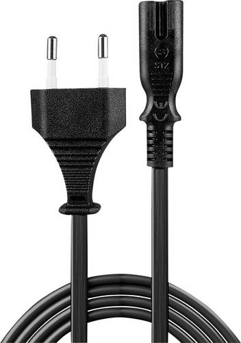 LINDY Strom Anschlusskabel [1x Euro-Stecker - 1x Kleingeräte-Buchse C7] 2.00 m Schwarz