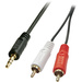 LINDY 35680 Cinch / Klinke Audio Anschlusskabel [2x Cinch-Stecker - 1x Klinkenstecker 3.5 mm] 1.00m Schwarz