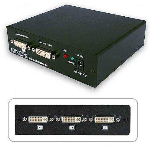 LINDY LINDY DVI Splitter Dual Link 1:4 Schwarz