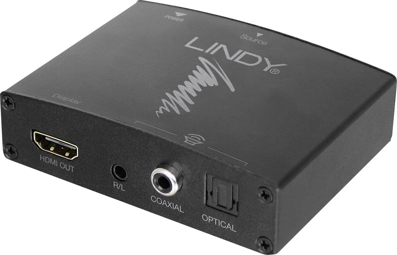 LINDY LINDY HDMI 4K Audio Extractor mit Bypass HDMI-Splitter 4096 x 2160 Pixel Schwarz