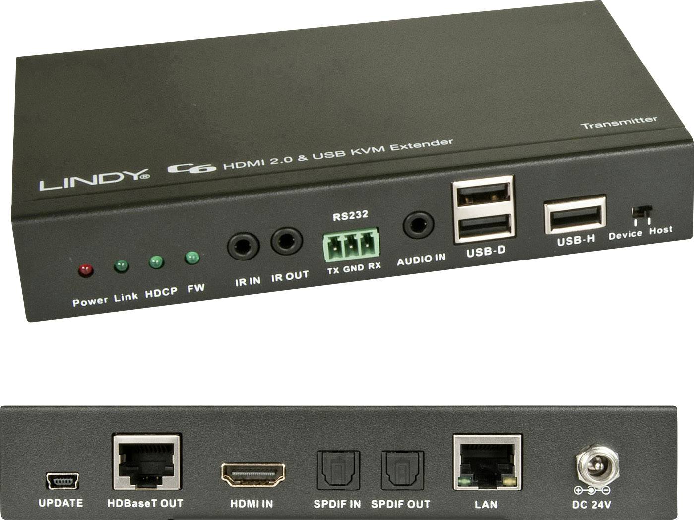 LINDY LINDY C6 HDMI 4K und USB 2.0 Extender Schwarz