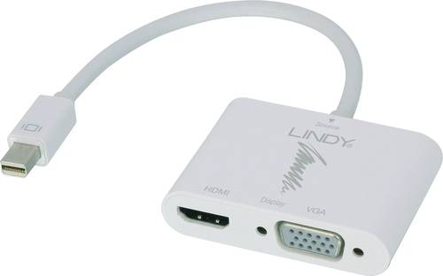 LINDY 41070 Mini-DisplayPort / HDMI / VGA Konverter [1x Mini-DisplayPort Stecker - 2x HDMI-Buchse, V