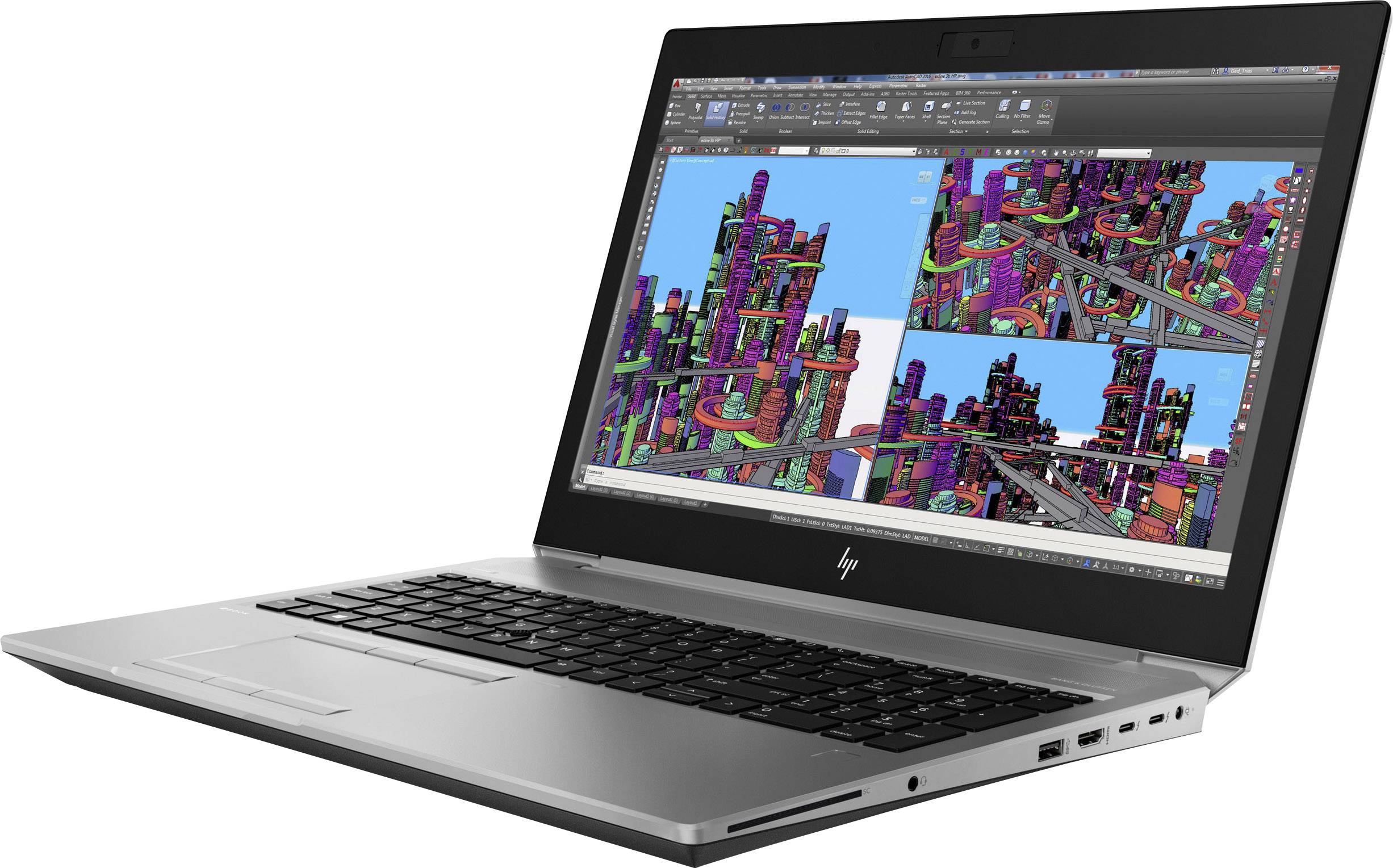 HP Workstation 39.6 cm (15.6 Zoll) Full HD Intel® Core™ i7 8850H 16 GB RAM 512 GB SSD Deutsch, QWERTZ Silber, Schwarz 4QH15EA#ABD