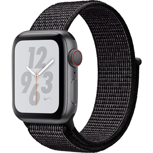 Apple Watch Series 4 Nike+ Cellular 40 mm Aluminiumgehäuse Spacegrau Sportarmband Schwarz