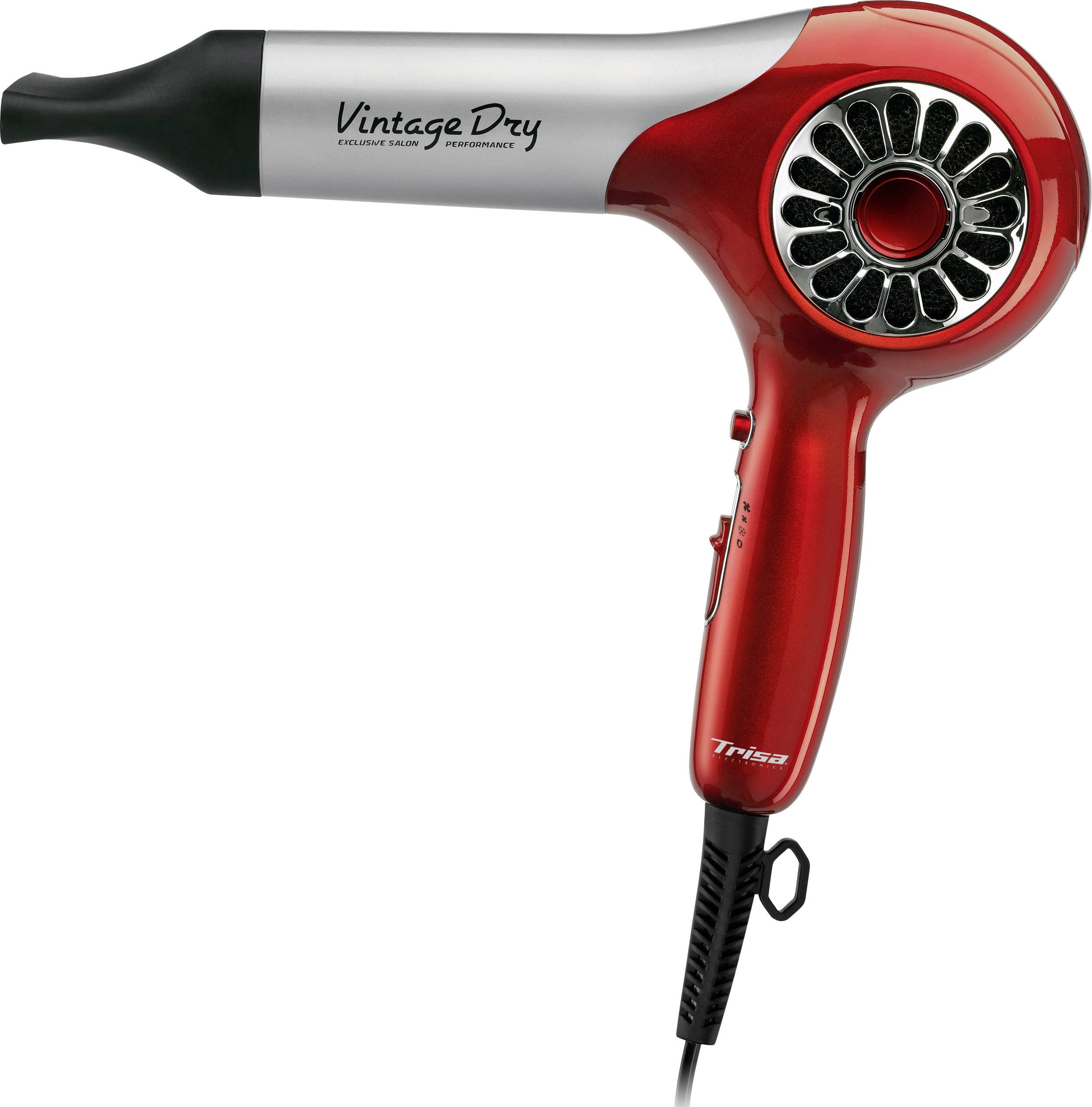 Trisa Vintage Dry Haartrockner Rot (metallic), Silber