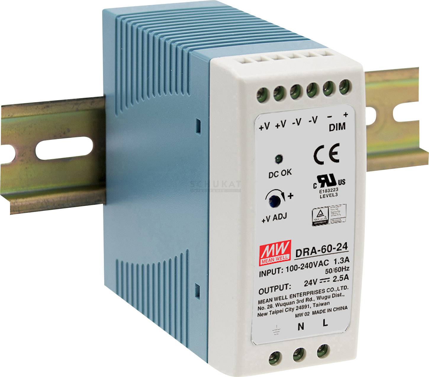MEAN WELL DRA-60-24 Hutschienen-Netzteil (DIN-Rail) 24 V/DC 2.5 A 60 W Anzahl Ausgänge:1 x Inhalt 1