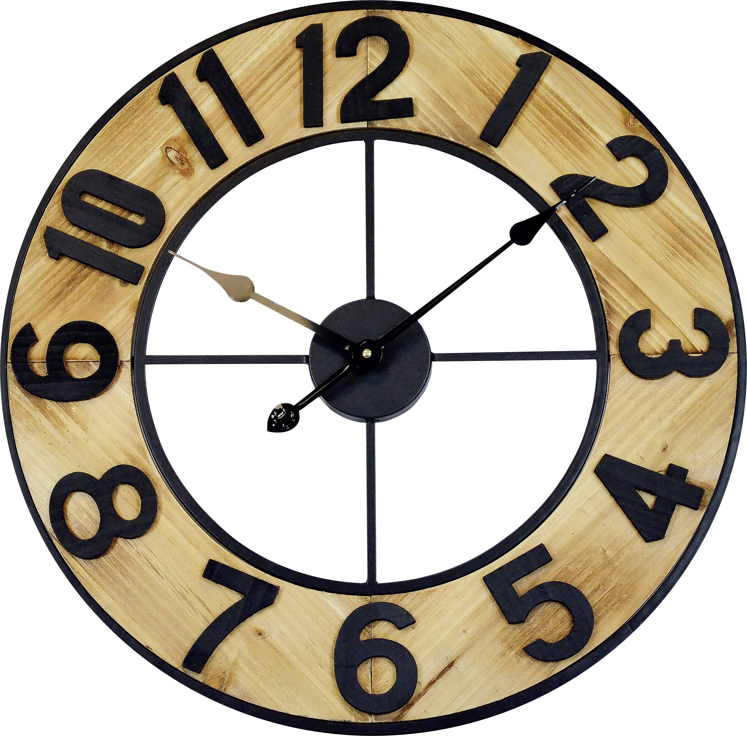 Techno Line WT 1610 Quarz Wanduhr 60 cm Schwarz