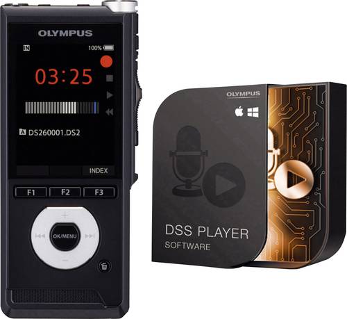 Olympus DS-2600 Digitales Diktiergerät Aufzeichnungsdauer (max.) 56h Schwarz inkl. 2GB SD-Karte, in