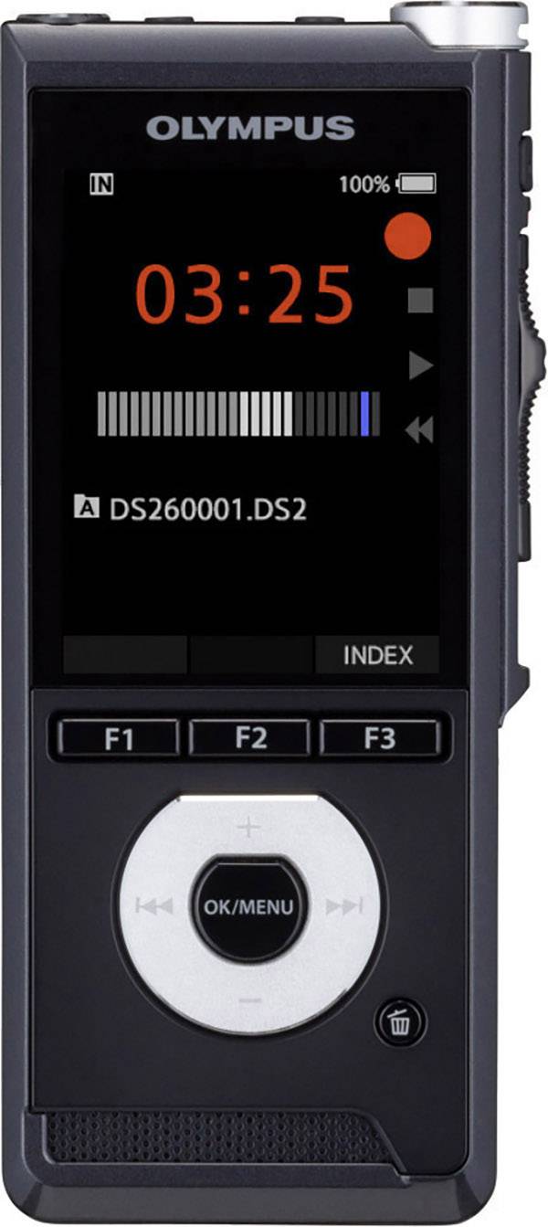 Olympus DS-2600 Digitales Diktiergerät Aufzeichnungsdauer (max.) 56 h Schwarz inkl. 2 GB SD-Karte, inkl. Tasche