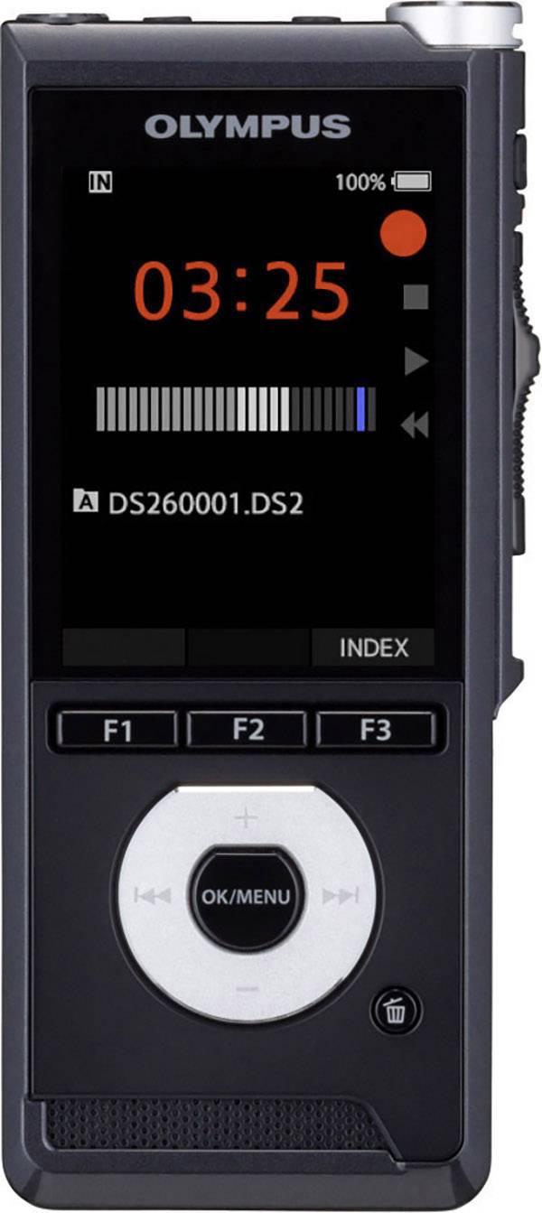 Olympus DS-2600 Digitales Diktiergerät Aufzeichnungsdauer (max.) 56 h Schwarz inkl. 2 GB SD-Karte, inkl. Spracherkennungssoftware, inkl. Tasche