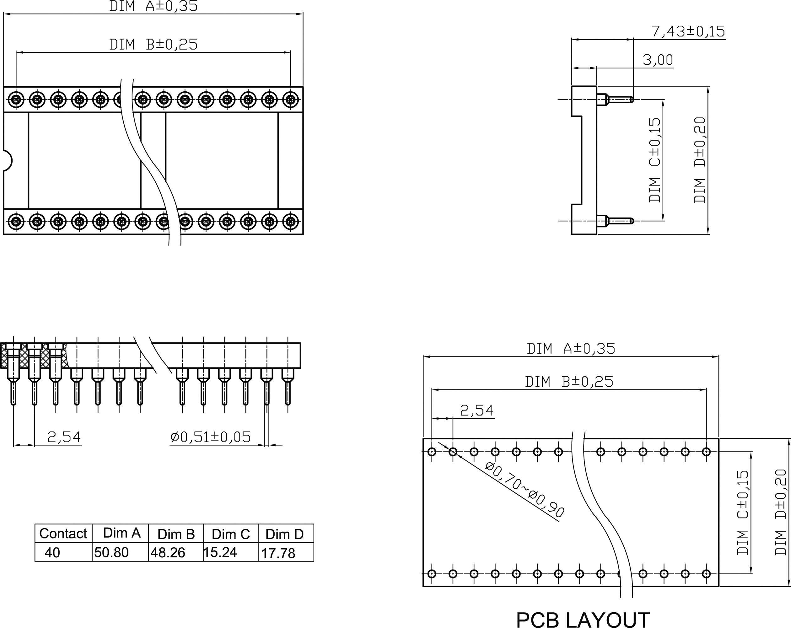 Assmann WSW AR 40 HZL-TT AR 40 HZL-TT IC-Fassung Rastermaß: 15.24mm Polzahl: 40 Präzisions-Kontakte