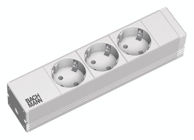 Bachmann 333.417 10 Zoll Netzwerkschrank-Steckdosenleiste Aluminium