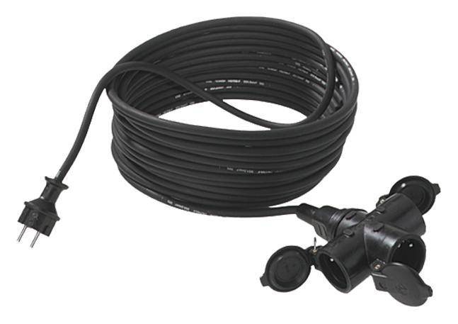 Bachmann 343.175 Strom Verlängerungskabel 16A Schwarz 10.00m H05VV-F 3G 1,5mm²