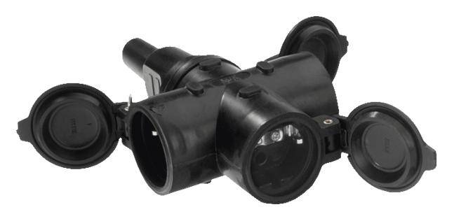 Bachmann 913.170 Schutzkontaktkupplung Gummi, Silikon 250 V Schwarz IP44