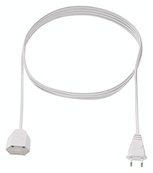 Bachmann 233.284 Strom Verlängerungskabel 2.5A Weiß 2.00m H03VVH2-F 2X 0,75mm²