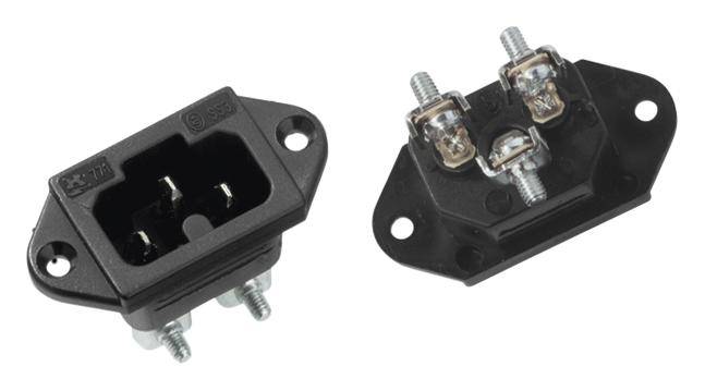 Bachmann 918.170 Kaltgeräte-Steckverbinder Stecker Gesamtpolzahl: 2 10A Schwarz 1St.