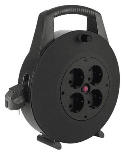 Bachmann 393.002 Kabeltrommel 10.00 m Schwarz Schutzkontakt-Stecker