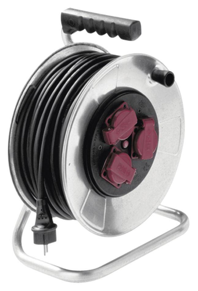 Bachmann Kabeltrommel 50.00 m Schwarz Schutzkontakt-Stecker