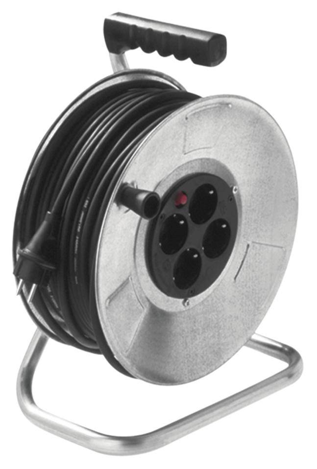 Bachmann Kabeltrommel 50.00 m Schwarz Schutzkontakt-Stecker