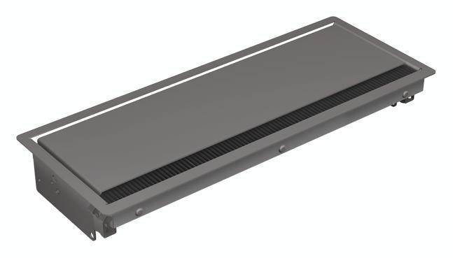 Silberner rechteckiger Lüftungsschachtdeckel mit schwarzen Öffnungen, geeignet für den Einsatz in Belüftungsanlagen.