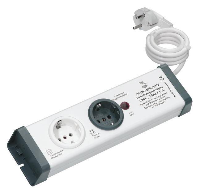interBär Steckdosenleiste ohne Schalter Aluminium, Schwarz GB-Stecker 1 St.