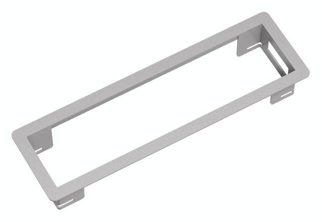 Metallrahmen in rechteckiger Form, vermutlich als Halterung oder Befestigungselement genutzt.