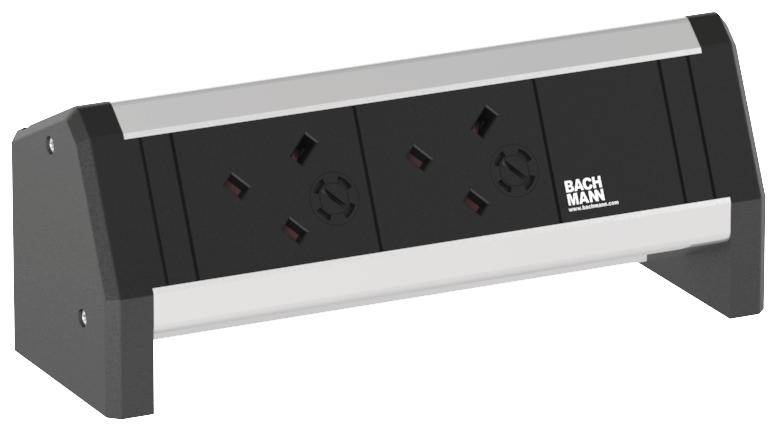 Bachmann 339.1018 Steckdosenleiste Aluminium, Schwarz Schutzkontakt 1St.