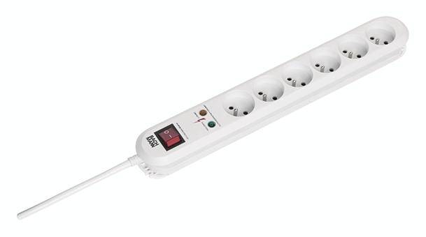 Bachmann 381.2512K Steckdosenleiste mit Schalter Weiß Schutzkontakt 1St.