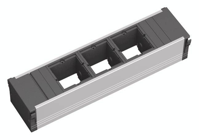 Bachmann 912.000 Steckdosenleiste ohne Schalter Aluminium, Schwarz ohne Stecker