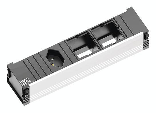 Bachmann 912.016 Steckdosenleiste ohne Schalter Aluminium, Schwarz CH-Stecker