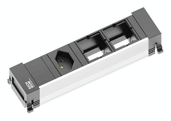 Bachmann 916.005 Steckdosenleiste ohne Schalter Aluminium, Schwarz CH-Stecker