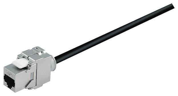 Bachmann 918.033 RJ45 Netzwerkkabel, Patchkabel CAT 6a S/FTP 3.00 m Schwarz Flammwidrig, mit Rastnasenschutz 1 St.