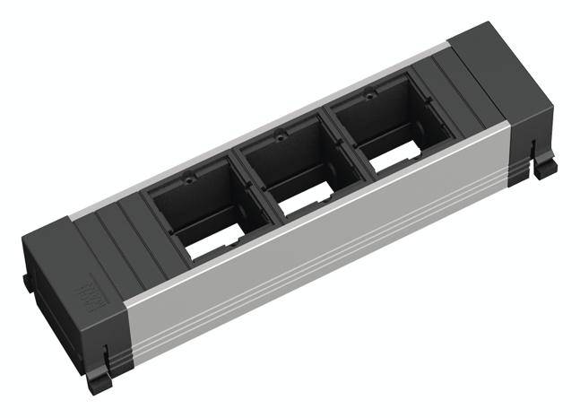 Bachmann 916.010 Steckdosenleiste ohne Schalter Aluminium, Schwarz ohne Stecker
