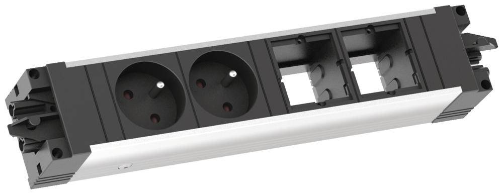 Bachmann 906.009 Steckdosenleiste ohne Schalter Schwarz, Grau Schutzkontakt