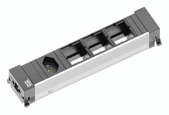 Bachmann 909.028 Steckdosenleiste Aluminium, Schwarz Schutzkontakt 1 St.