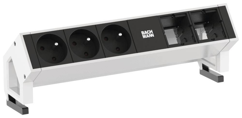 Bachmann 902.205 Steckdosenleiste ohne Schalter Schwarz FR-Stecker