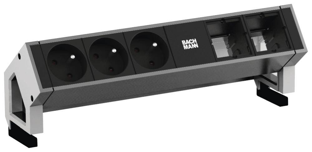 Bachmann 902.405 Steckdosenleiste ohne Schalter Schwarz FR-Stecker