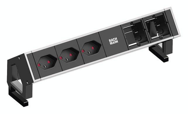 Bachmann 902.409 Steckdosenleiste ohne Schalter Aluminium CH-Stecker