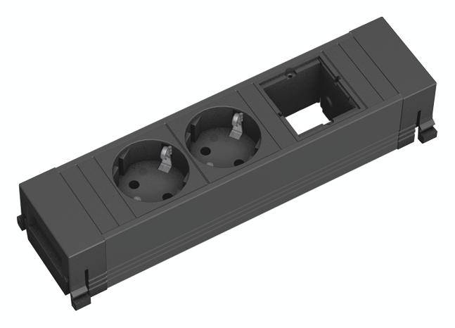 Bachmann Steckdosenleiste mit Schalter Schwarz Schutzkontakt