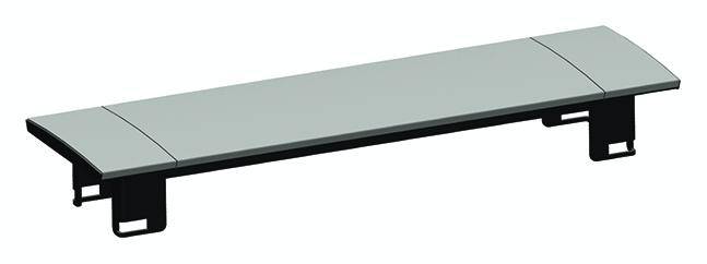 Eine schlichte graue Ablage für ein Audi A3-Schiebedach, rechteckig und flach, zur Installation im Fahrzeugdachbereich.