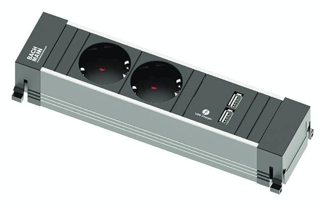 Bachmann POWER FRAME - 3-way - Steckdosenleiste - Eingabe, Eingang GST18 - Ausgangsanschlüsse: 2 (Stromversorgung, 4-pol