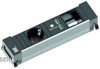 Bachmann 916.0042 Steckdosenleiste ohne Schalter Aluminium, Schwarz Schutzkontakt